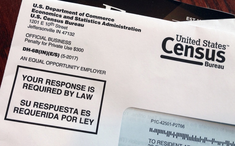 Image: An envelope containing a 2018 census test letter mailed to a resident in Providence, R.I.