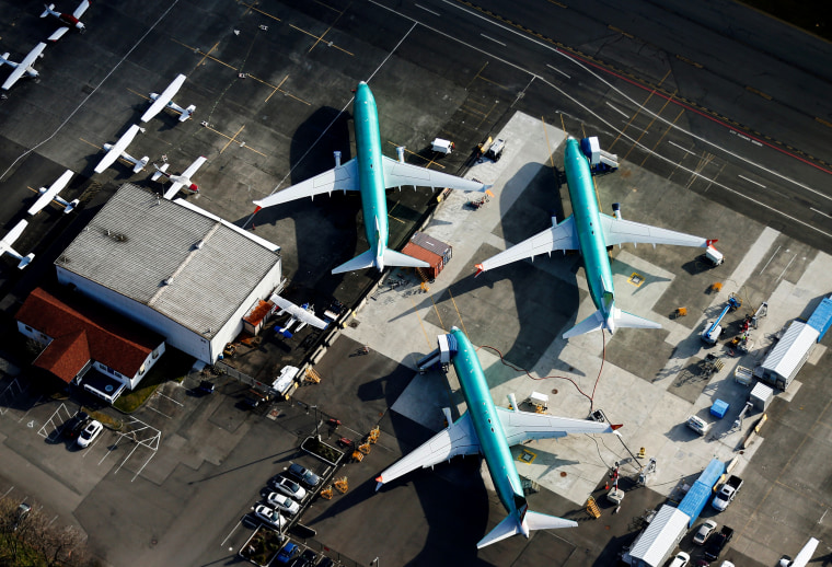 Image: Boeing 737 Max airplanes at the tarmac of the Boeing Factory in Renton, Washington, on March 21, 2019.