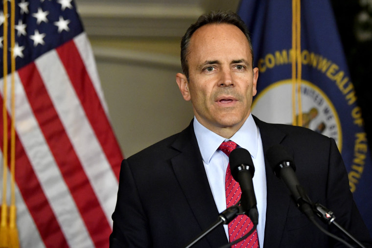 Image: Kentucky Gov. Matt Bevin announces his call to recanvass voting results in Frankfort on Nov. 6, 2019.