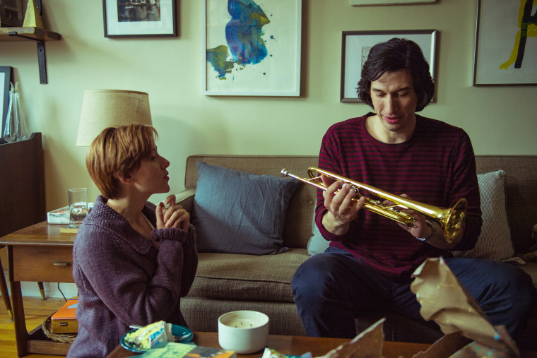 Adam Driver and co-star Scarlett Johansson in \"Marriage Story\" on Netflix.