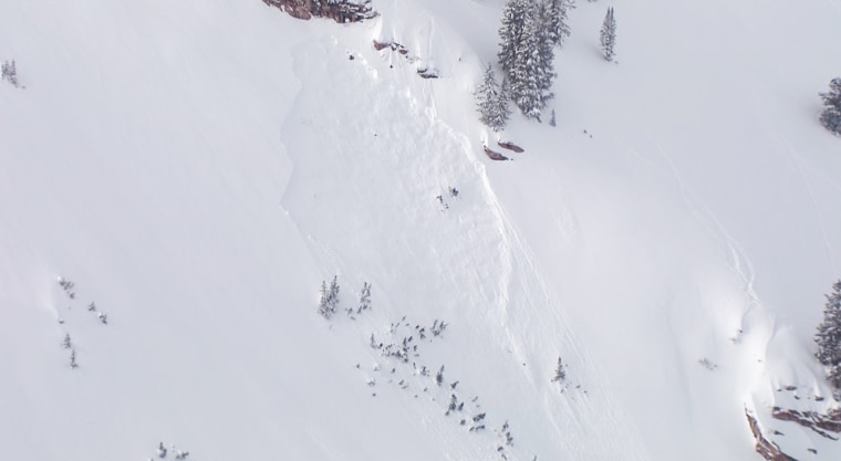 KSL flew over the scene of an avalanche on Dec. 15, 2019, in the backcountry near Canyons Village resort in Utah.
