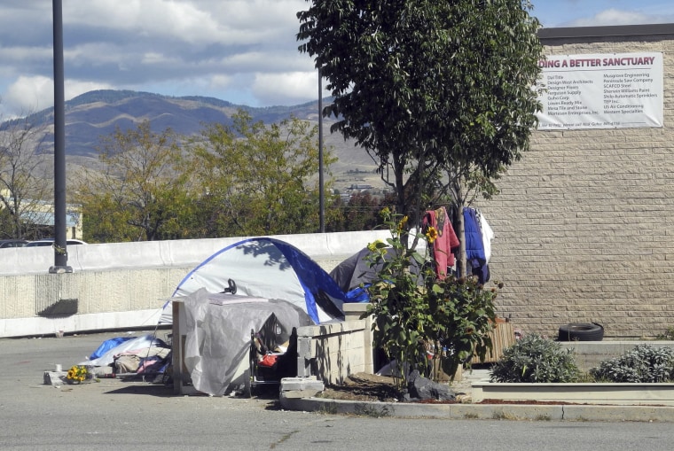 A homeless camp in Boise, Idaho, in 2013.