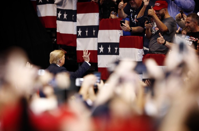 Image: President Donald Trump arrives to a rally in Sunrise, Fla., on Nov. 26, 2019.
