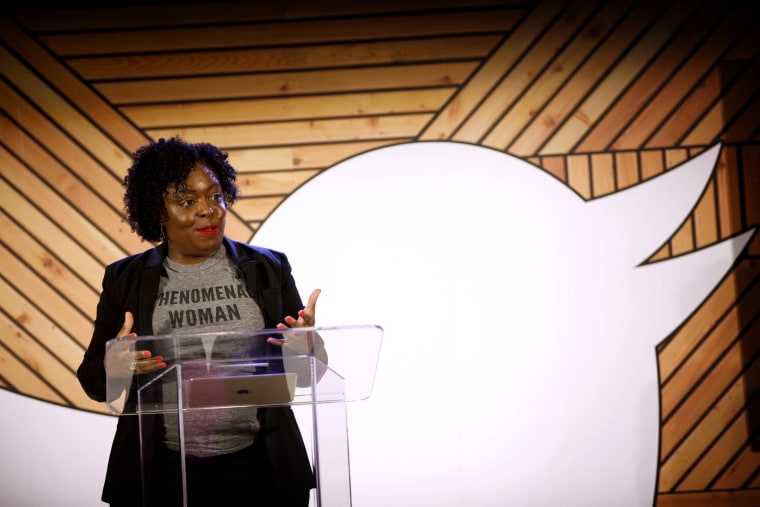 Image: Kimberly Bryant, founder of Black Girls Code Inc., speaks during an event at the Consumer Electronics Show in Las Vegas on Jan. 10, 2018.