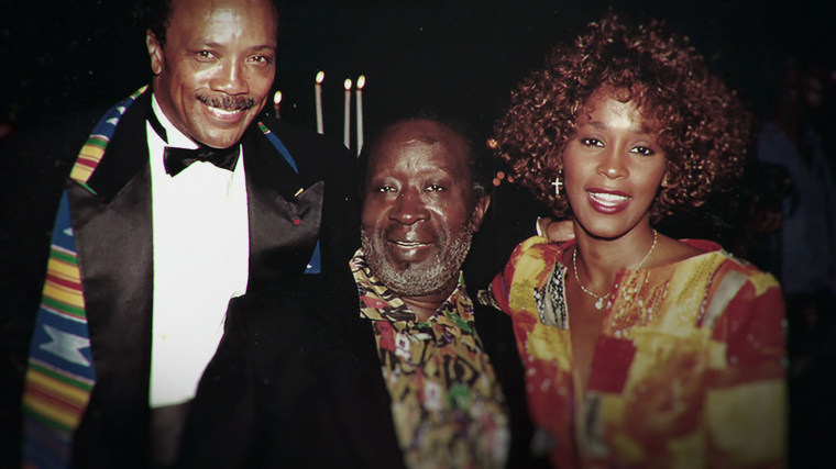 Image: Quincy Jones, Clarence Avant and Whitney Houston