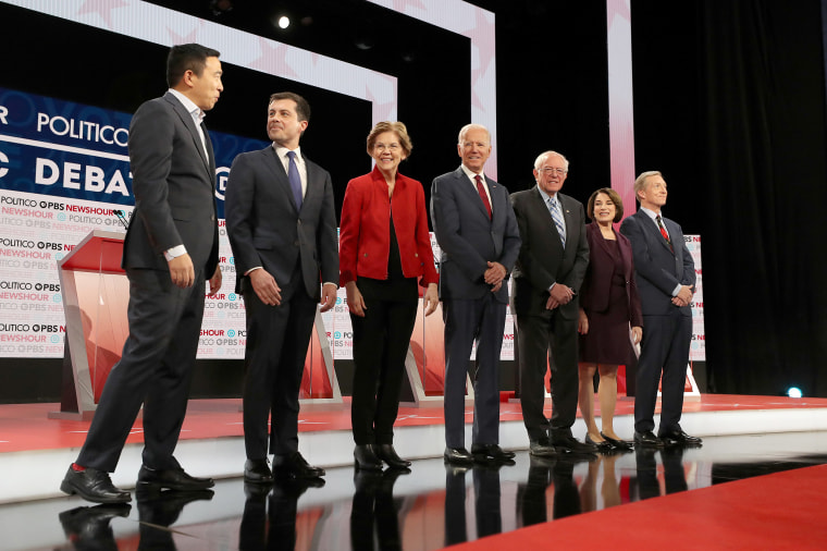Image: Democratic Presidential Candidates Participate In Last Debate Of 2019