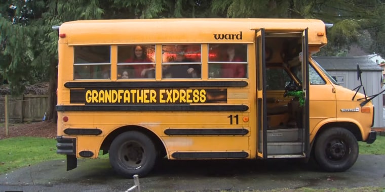 The ten children expect their friends to be surprised by their new ride to school. 