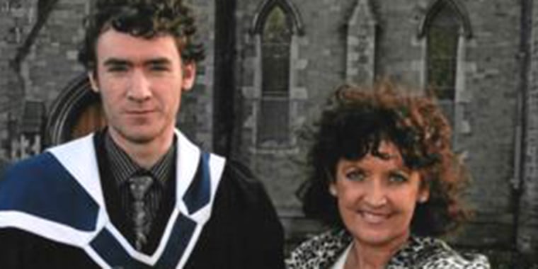 Kathleen Keyes with her son Fergal, who died at 31 last year from cystic fibrosis. 