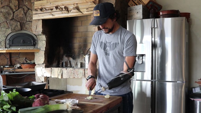 After his left hand was amputated, Garcia had to relearn kitchen basics. 