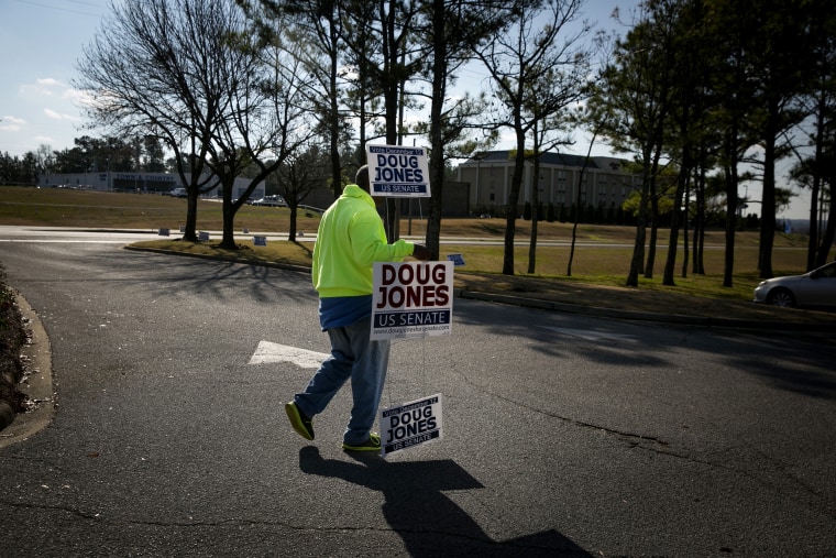 Image: A Doug Jones supporter in 2017