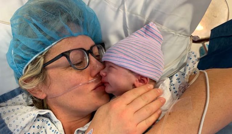Dylan Dreyer with new baby Oliver George