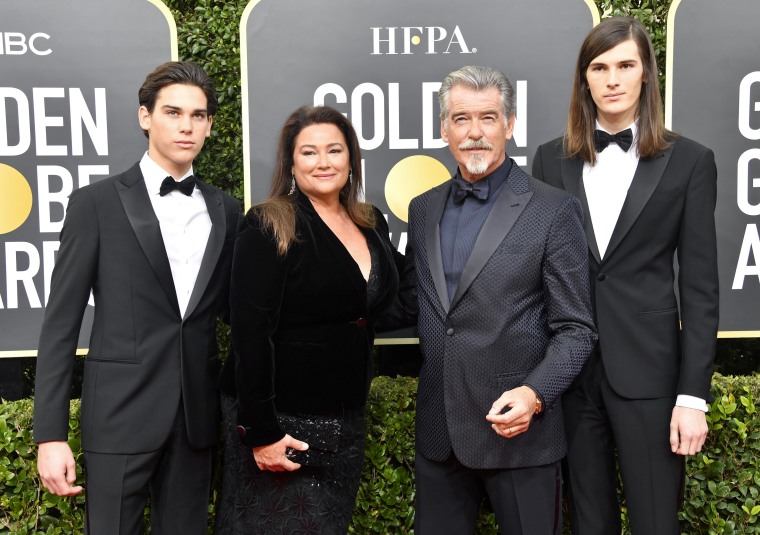 Pierce Brosnan family Golden Globe red carpet