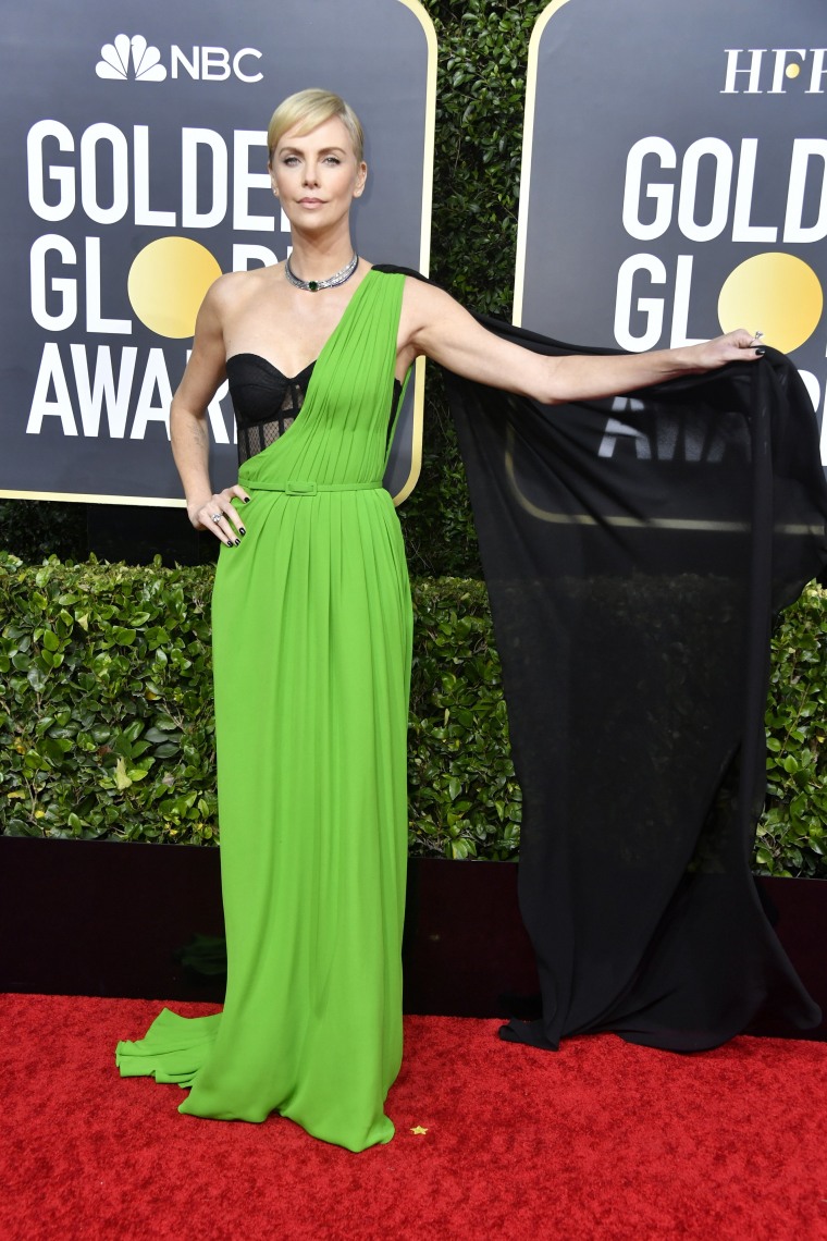 Charlize Theron Golden Globes 2020 red carpet