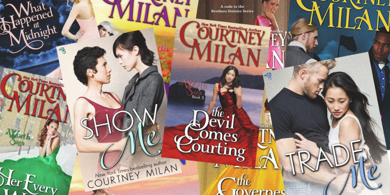 Image: The Romance Writers of America sanctioned Courtney Milan, a prominent Chinese-American romance writer, for criticizing the novel of a white writer, Kathryn Lynn Davis.