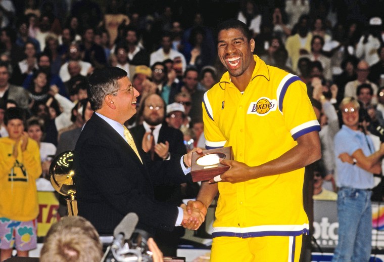 Image: David Stern and Magic Johnson in 1987