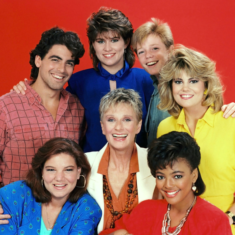 THE FACTS OF LIFE, (clockwise from top left): George Clooney, Nancy McKeon, Mackenzie Astin,  Lisa W