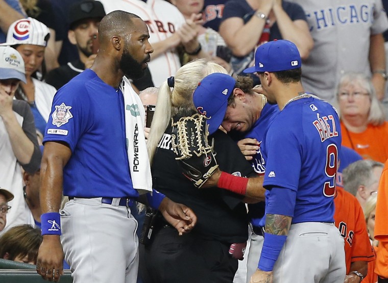 Female hit by a foul ball during Cubs game at Wrigley Field