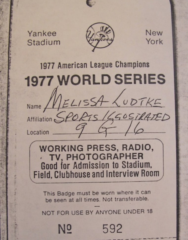 Ludtke's 1977 World Series pass for Game 7.