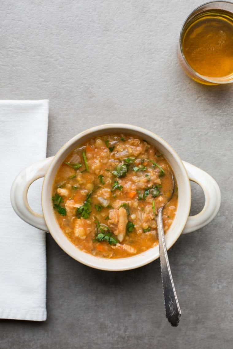 Red Lentil, Fennel and Chicken Slow Cooker Soup