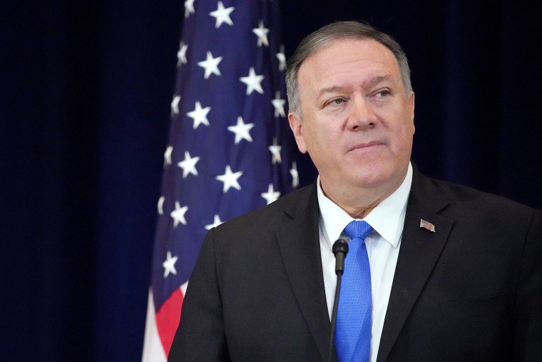 Image: U.S. Secretary of State Pompeo delivers remarks on human rights in Iran at the State Department in Washington