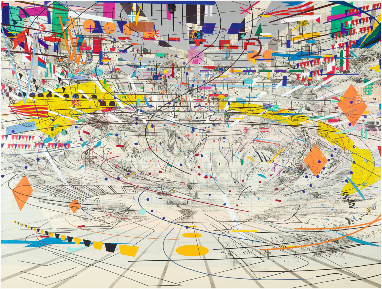 Julie Mehretu, Stadia II, 2004, ink and acrylic on canvas.