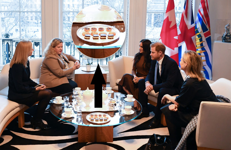 Did Canadian diplomats appeal to the royals' sweet tooth with their country's iconic dessert, pictured here during their visit to Canada House. 