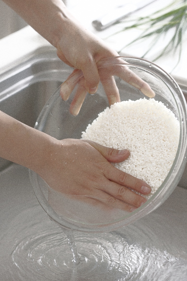 Woman Washing Rice