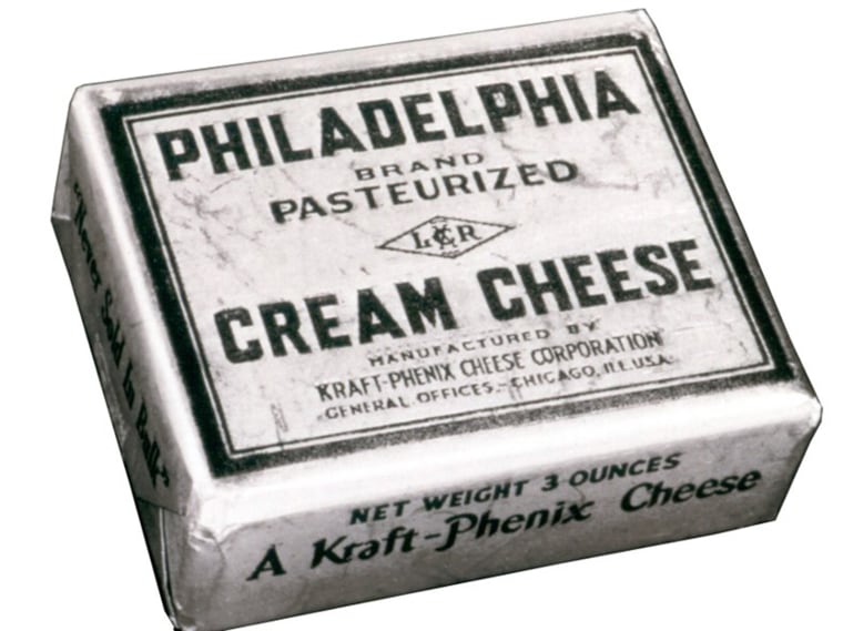 In 1928, Philadelphia's cream cheese was packaged in a square block. 