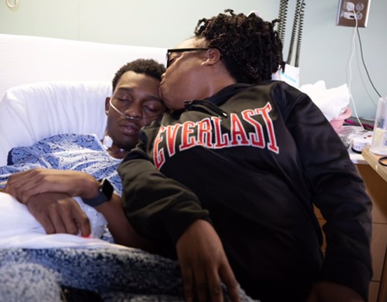 LaToya Chelcy feels glad her son is doing better after having kidney failure from an influenza B infection but she wants others to learn from John's story and get a flu vaccine. 