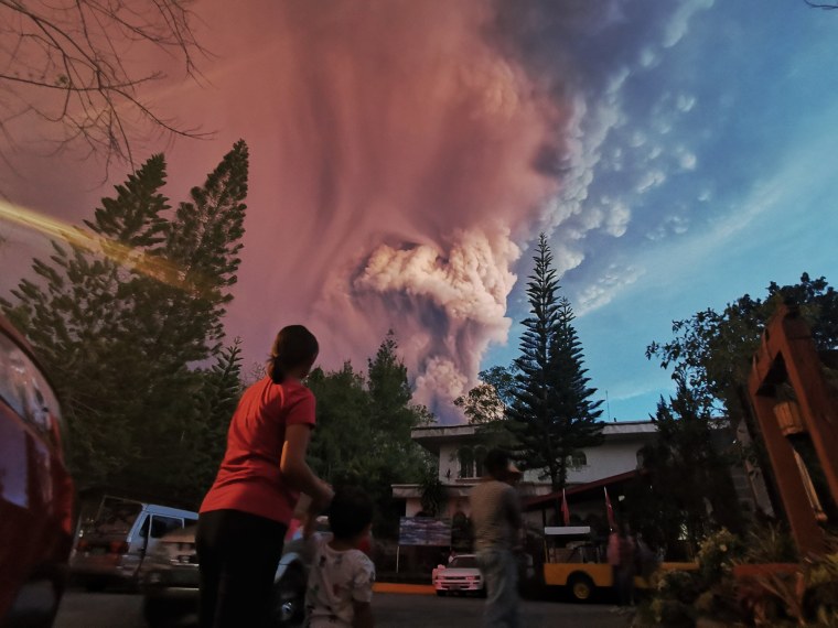 Image: Taal Volcano in the central island of Luzon is the Philippines second most active volcano boomed to life on Sunday, spilling volcanic ash.