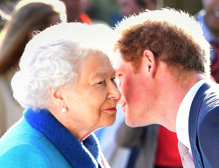 Image: Queen Elizabeth II and Prince Harry attend at the annual Chelsea Flower show at Royal Hospital Chelsea