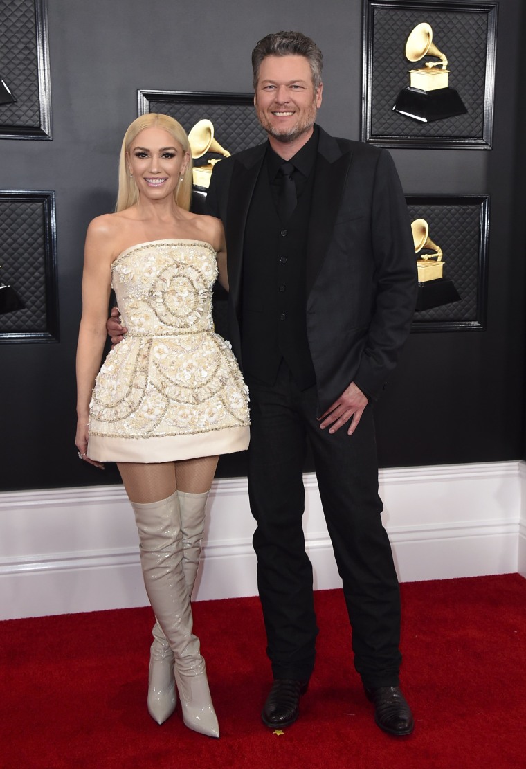 Gwen Stefani, Blake Shelton Grammys red carpet 2020