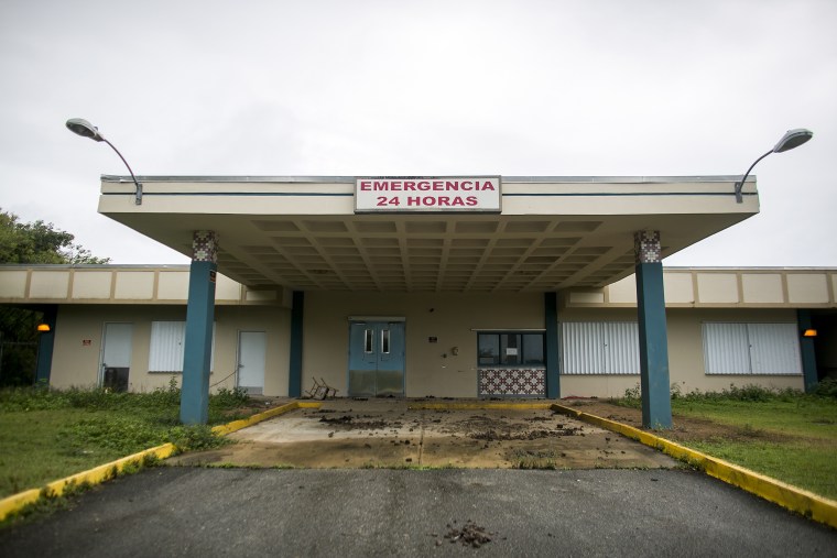 The Susan Centeno community health center in Vieques, Puerto Rico, has been closed since it was destroyed by Hurricane Maria in 2017.