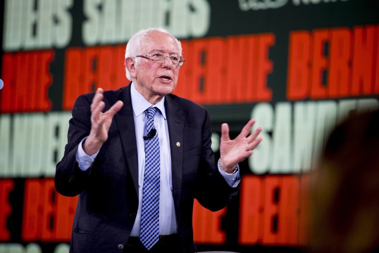Image: Democratic presidential candidate Sen. Bernie Sanders, I-Vt., speaks at the Brown &amp; Black Forum at the Iowa Events Center