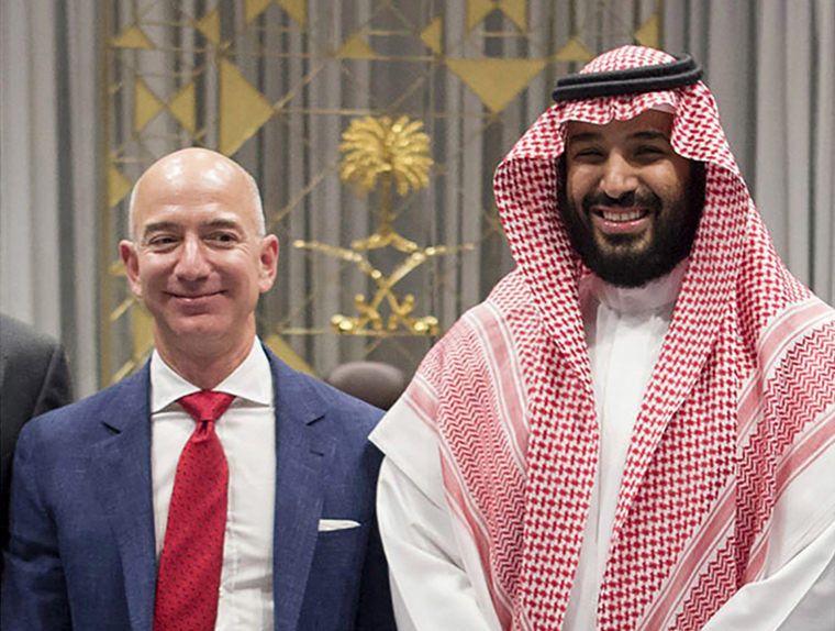 Image: Jeff Bezos and Saudi Crown Prince Mohammed bin Salman