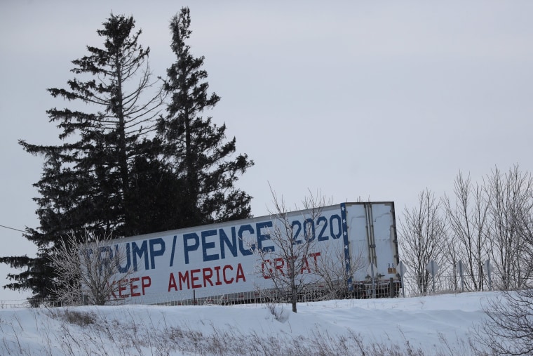 Image: A truck trailer is parked near Waterloo, Iowa,