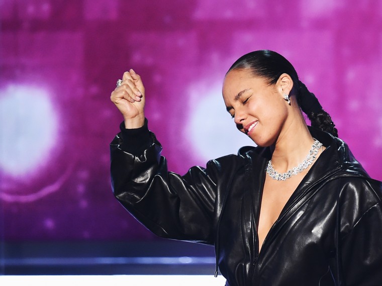 Alicia Keys at the Grammy Awards in Los Angeles