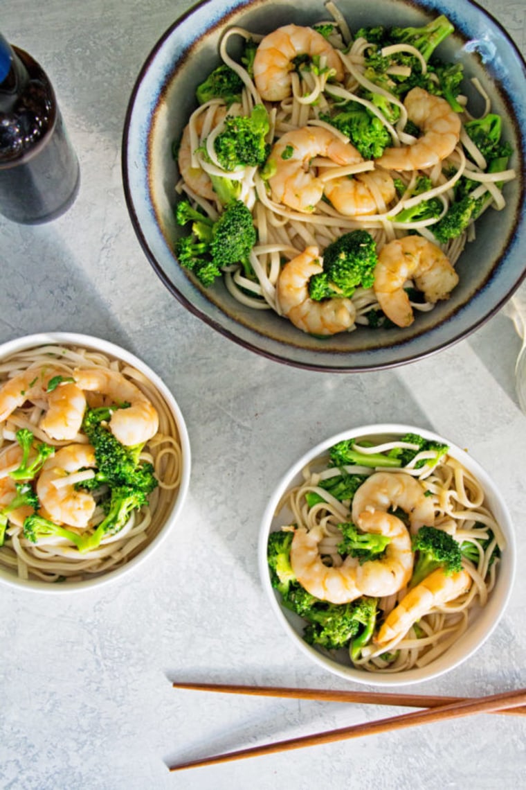 Shrimp and Broccoli Stir Fry with Udon Noodles