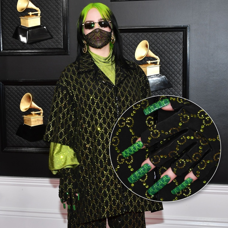 Billie Eilish has us feeling green with envy over her funky manicure.