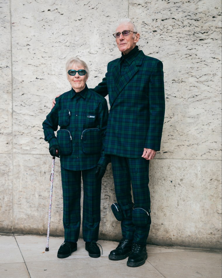 Looking sharp at fashion week.