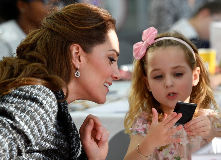 Image: Britain's Catherine visits a workshop at Evelina London Children's Hospital, in London