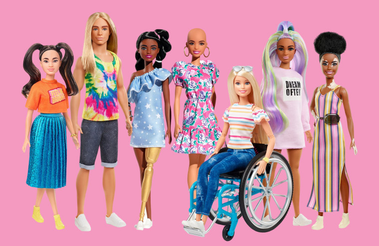The latest line of Barbie Fashionistas feature a doll without hair, a doll with vitiligo and a second doll who uses a prosthetic limb.