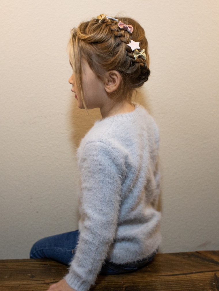 Braided crown hairstyle for kids