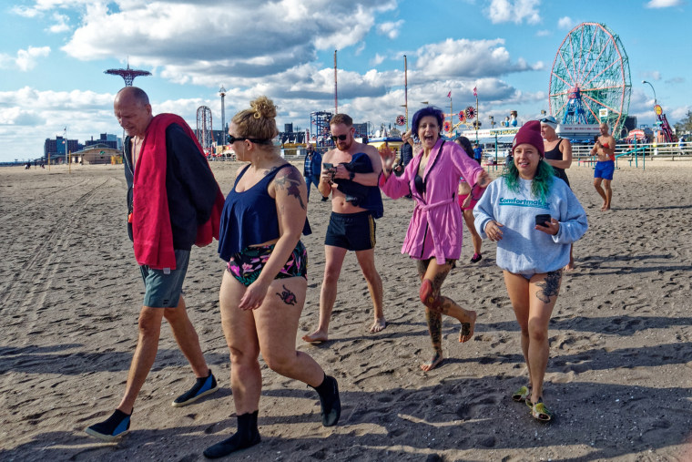 When Dennis Thomas first started cold water swimming at Coney Island it was mostly a dozen older men who did it. Now, as many as 80 to 100 people come each Sunday to swim. 