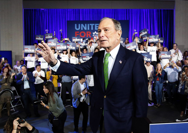 Image: Presidential candidate, former New York mayor Michael Bloomberg greets Jewish voters on Sunday, Jan. 26, 2020 at Aventura Turnberry Jewish Center in Aventura, Fla.