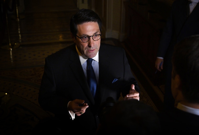 Image: Attorney Jay Sekulow speaks to reporters during a recess of the Senate impeachment trial of President Donald Trump on Jan. 22, 2020.