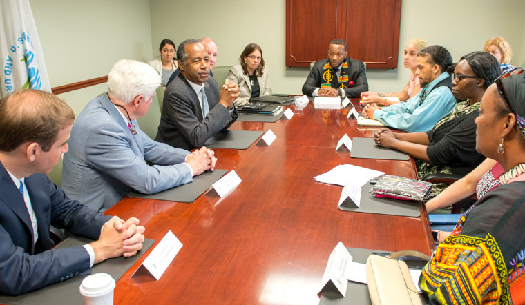 IMAGE: Tenants meet with Ben Carson in 2018