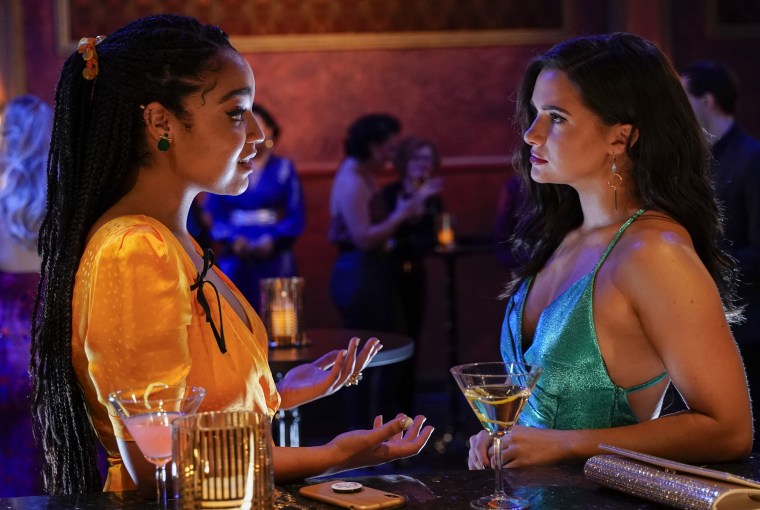 Aisha Dee and Katie Stevens in a scene from Season 4 of \"The Bold Type.\"