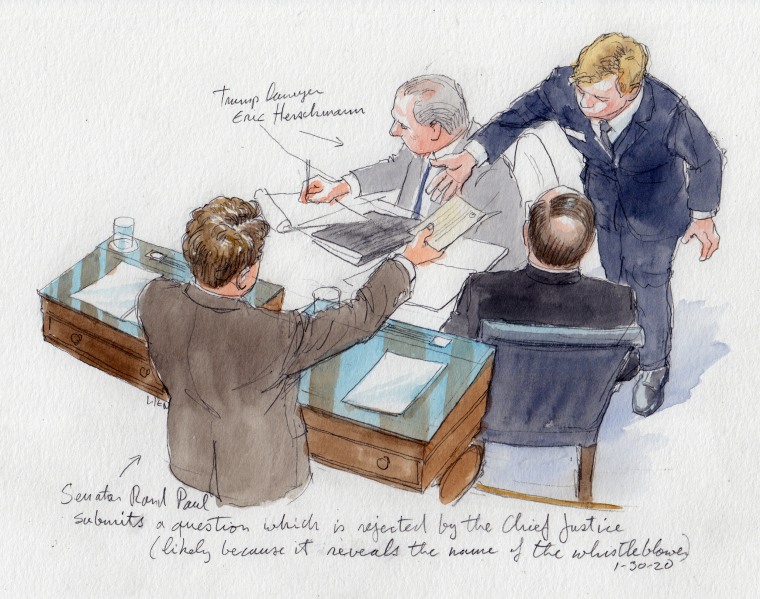 Image: Art Lien Sketch, Impeachment Trial