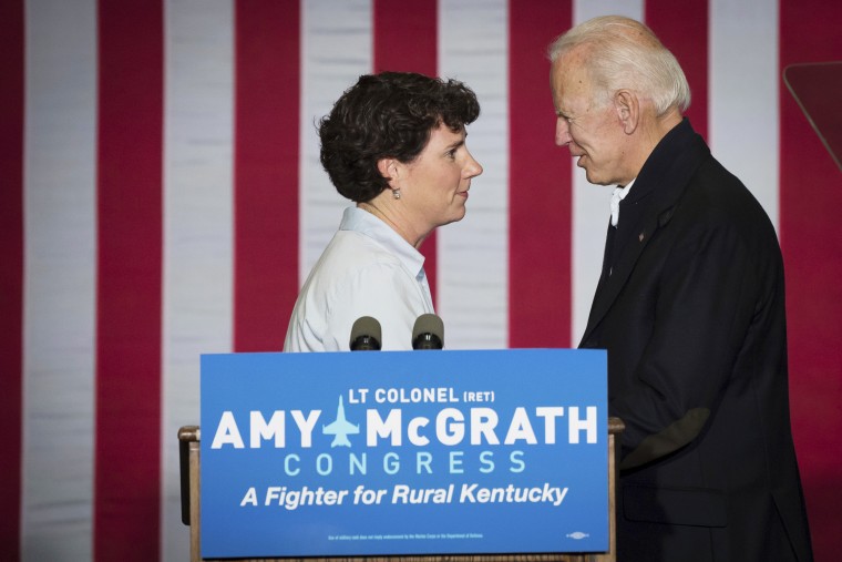 Joe Biden and democratic congressional candidate Amy McGrath